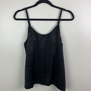 Cozy Rozy | Black Satin Cami Pajama Top L